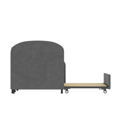 Modern Twin Size Upholstered Daybed With Additional Bed Frame - Dark Gray