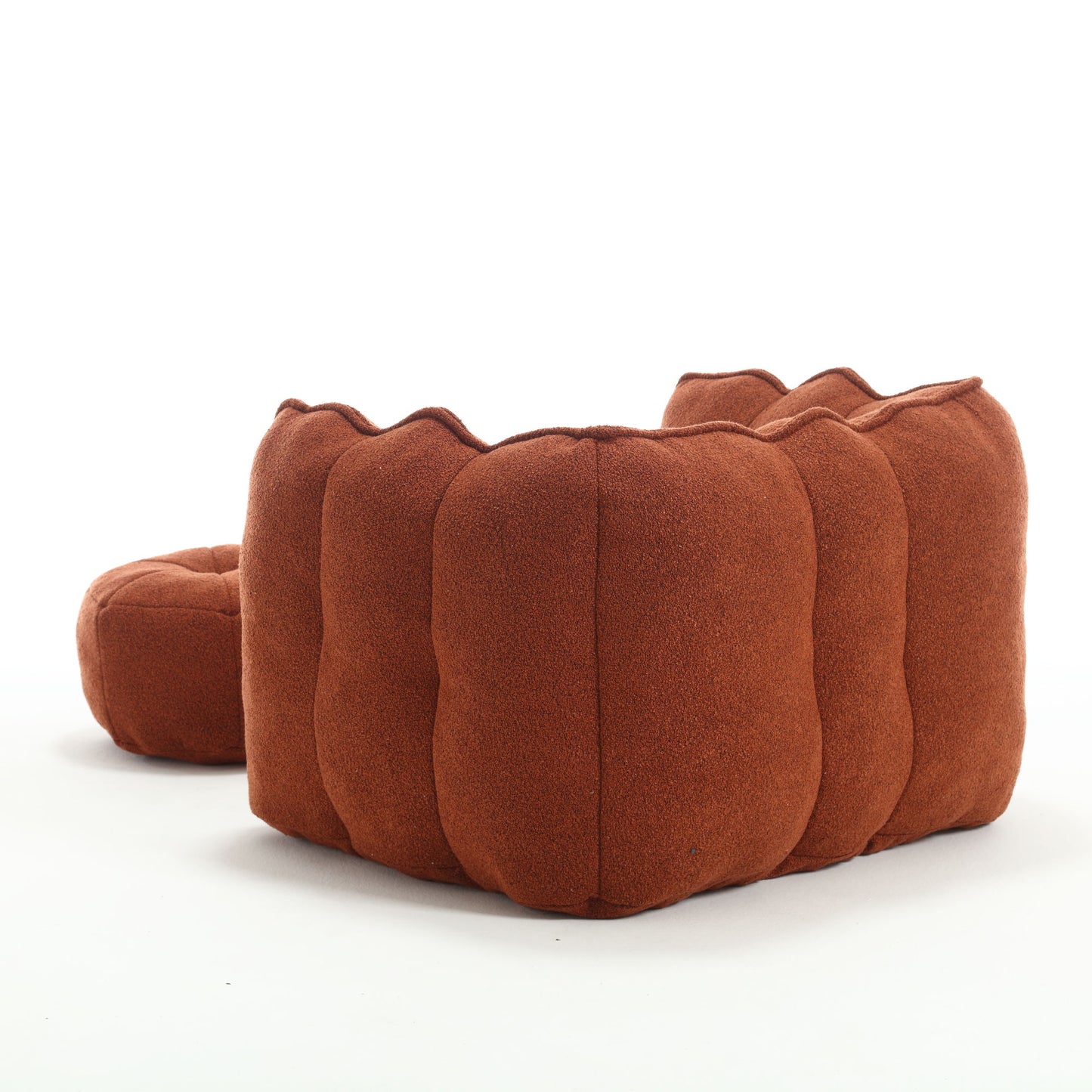 Soft Bean Bag Chair With High Resilient Foam (Chips) - Red / Brown
