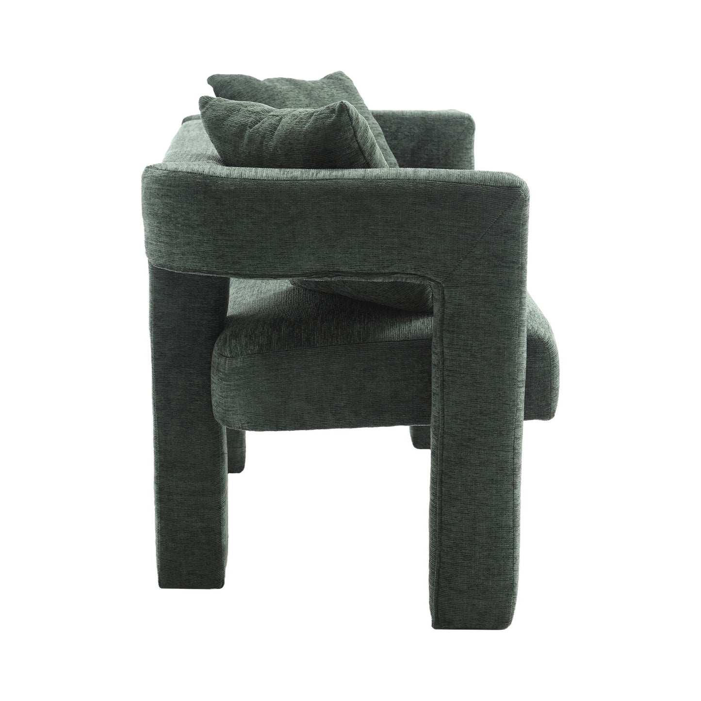 Modern Loveseat Sofa, Comfy Upholstered 2 Seater - Emerald