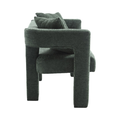 Modern Loveseat Sofa, Comfy Upholstered 2 Seater - Emerald