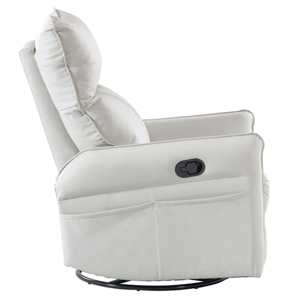 Rocking Recliner Chair, 360 Degree Swivel Nursery Rocking Chair, Glider Chair, Modern Small Rocking Swivel Recliner Chair For Bedroom, Living Room Chair Home Theater Seat, Side Pocket - Light Gray