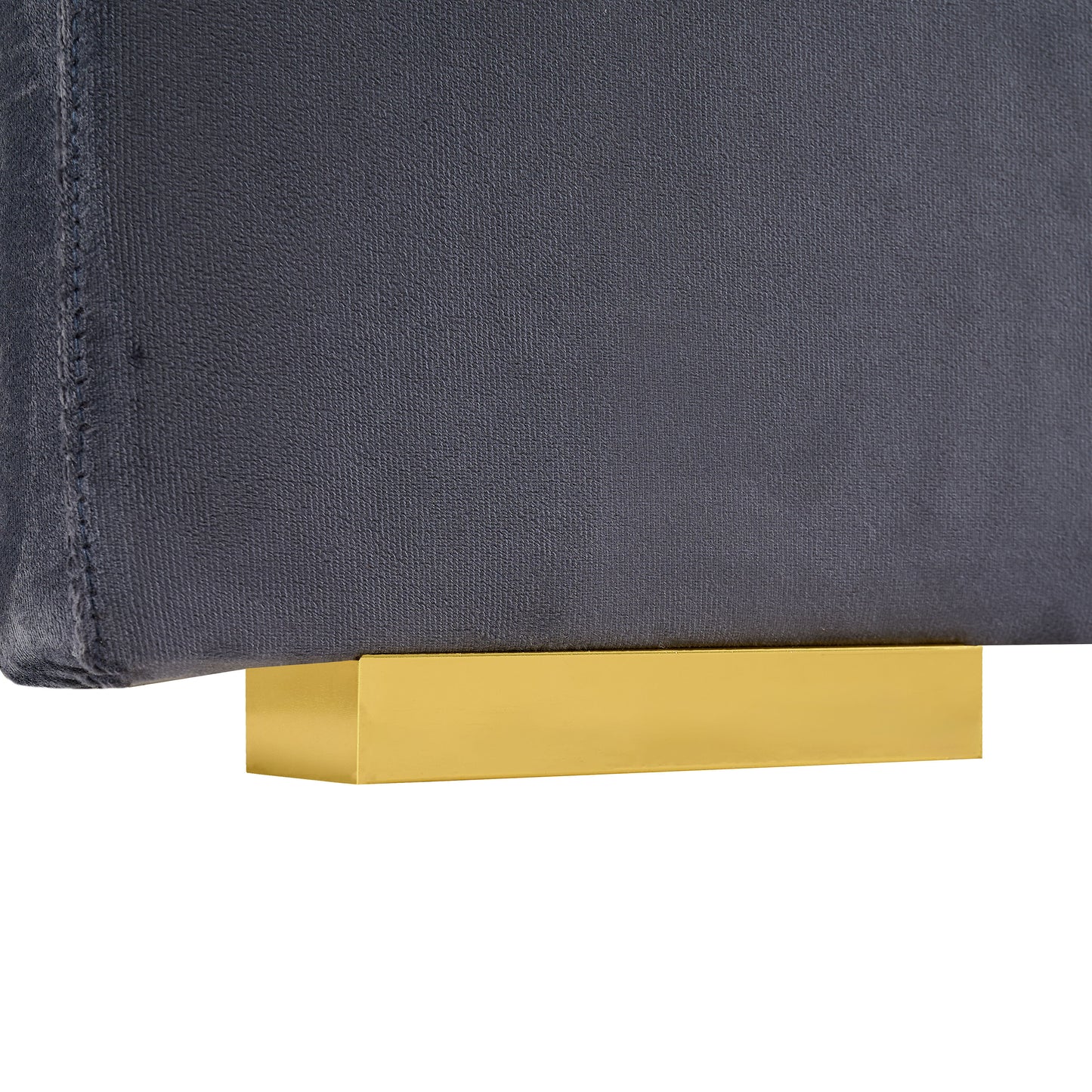 Upholstered Queen Size Bed Frame Of Velvet Tufted Headboard With Floating Nightstand LED / USB Built - Gray