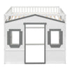 Full Size House Loft Bed With Ladder - White / Gray