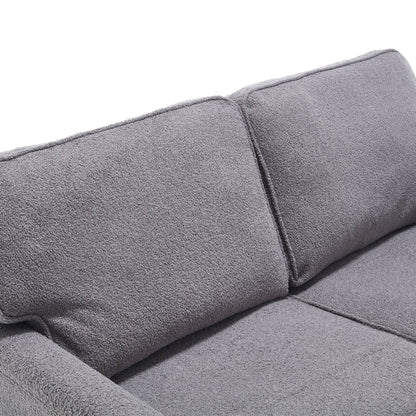 Mid Century Modern Loveseat Sofa, 2 Seater With USB & Removable Pillow Cover - Gray