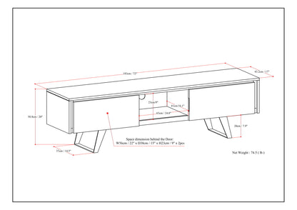 Lowry - Handcrafted TV Media Stand - Oak