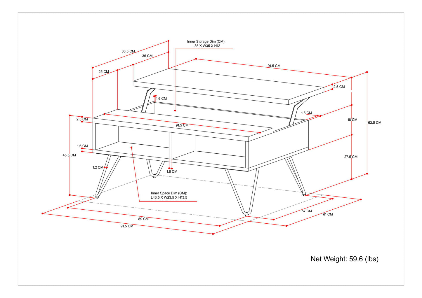 Hunter - Small Lift Top Coffee Table - Natural