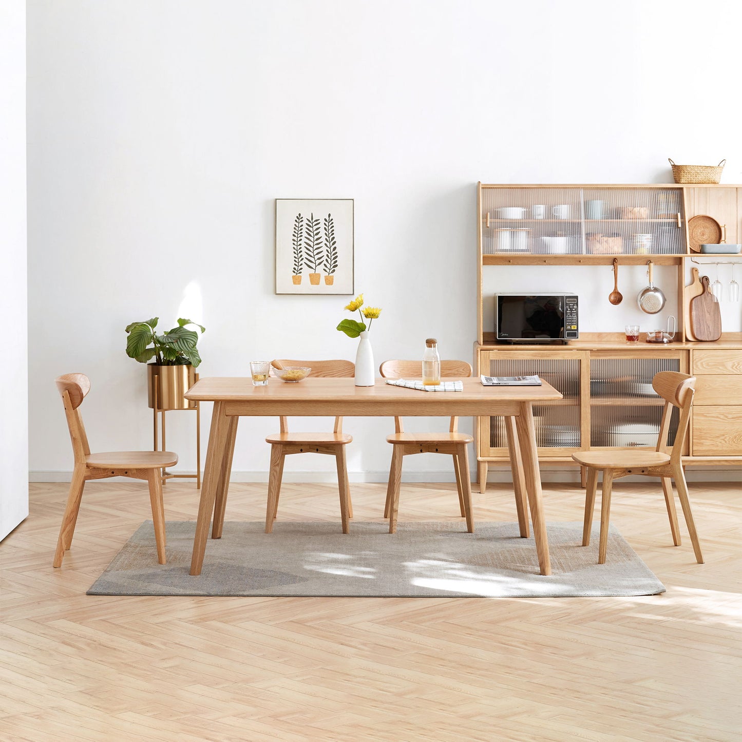 Simple Dining Chair, Solid Chair Table For Living Room Chair - Natural