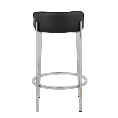 Chloe - Contemporary Counter Stool (Set of 2) - Chrome / Black