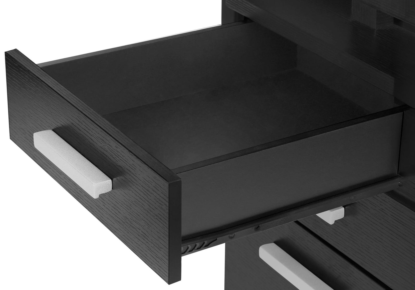 Computer Desk For Home Office, Laptop, Left Right Set - Up, Storage Drawers, Modern - Black