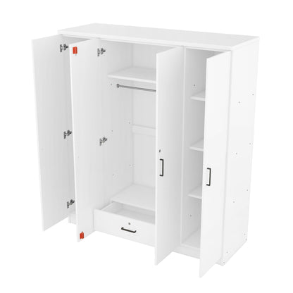 4 Door Wardrobe With 1 Drawer - White