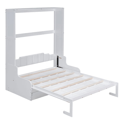 Queen Size Murphy Space Saving Wall Bed With Cushion - White