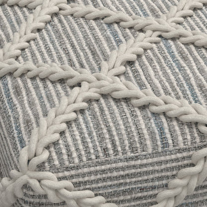 Cowan - Square Pouf - Gray / Natural