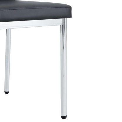 Luxury Simple Chair High Resilience Dining Chair Material With Metal Leg (Set of 6) - Black / Silver