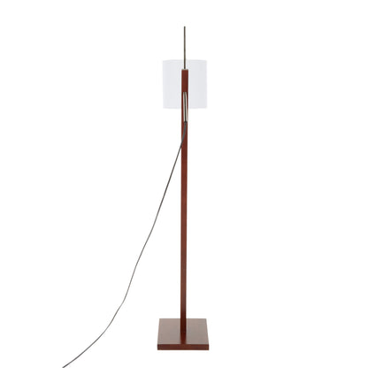 Arturo - Contemporary Floor Lamp - Walnut / White