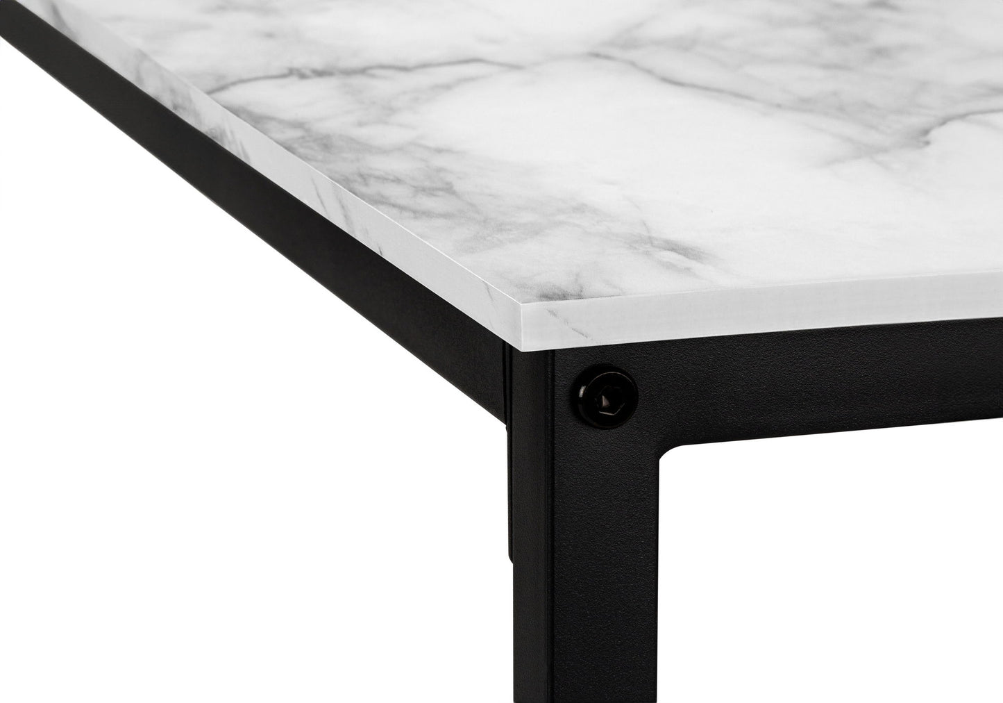 Computer Desk, Home Office, Corner, L Shape, Laptop, Contemporary And Modern - White Marble
