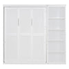Full Size Murphy Wall Bed With Shelves - White