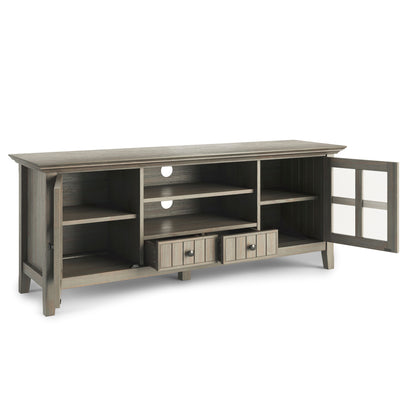 Acadian - TV Media Stand - Distressed Gray