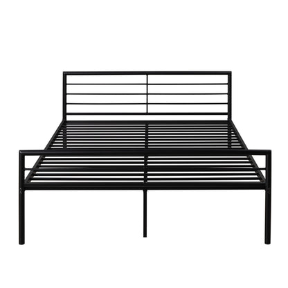 Twin Over Full Metal Bunk Bed With Desk, Ladder And Quality Slats For Bedroom - Metallic Black