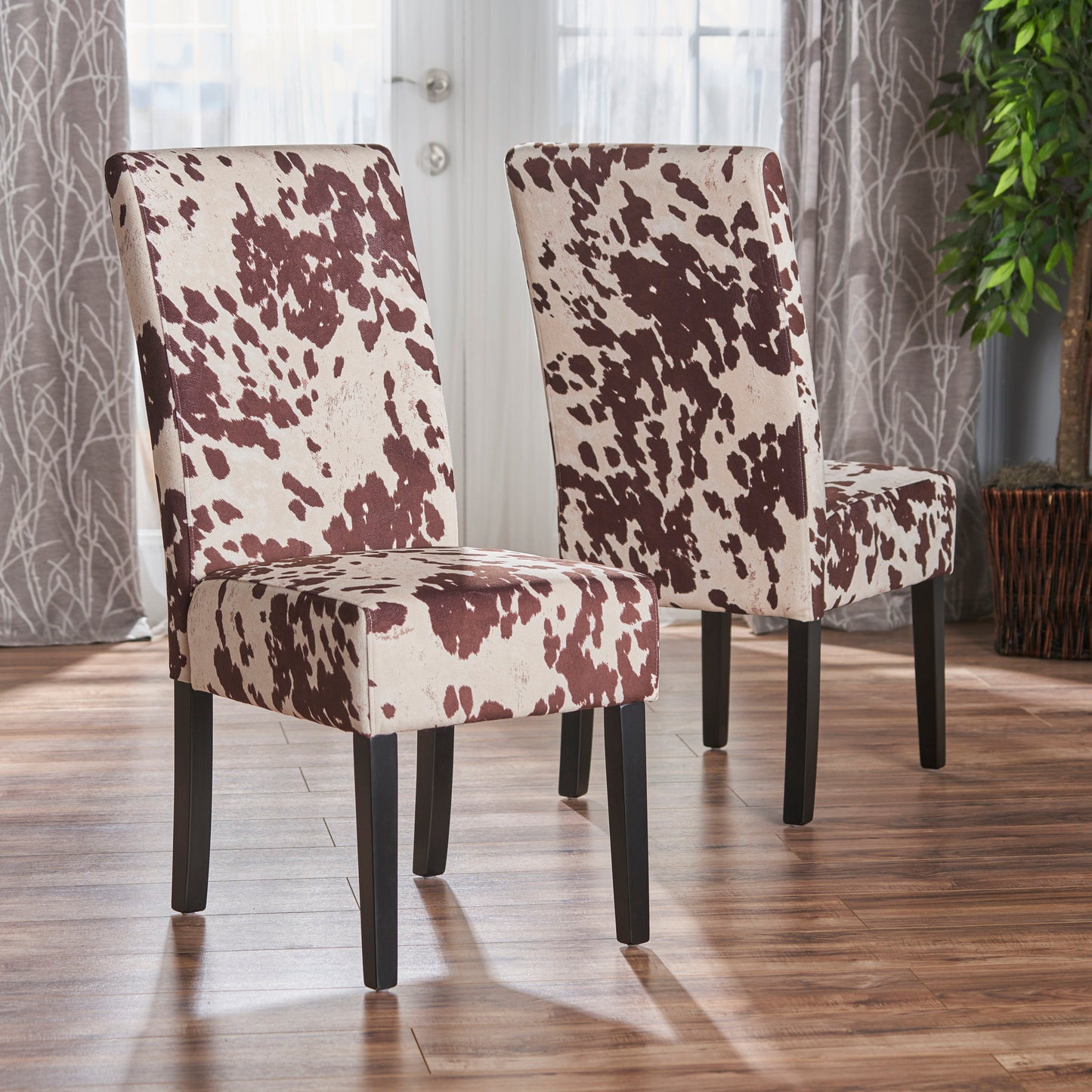 Modern Velvet Dining Chair (Set of 2) With Armless Design - Beige