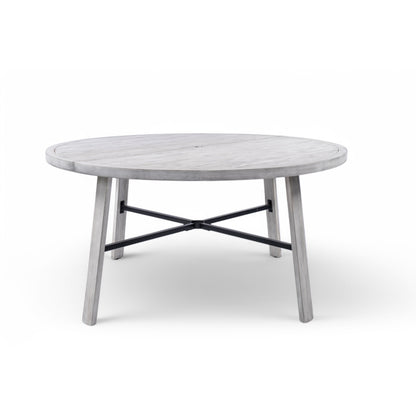 Outdoor Dinning Set 4 Person Outdoor Wooden Dinning Set With An Umbrella Hole And Removable Cushions For Patio, Backyard, Garden - Antique Gray