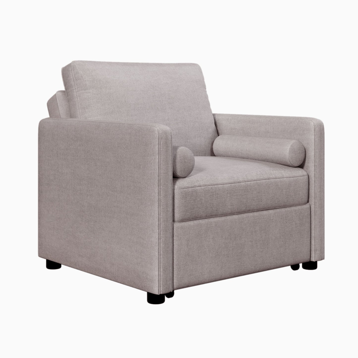 3 In 1 Convertible Sleeper Chair With Adjustable Backrest, Lounger Chair Turns Into Bed, Single Bed For Living Room, Linen - Tan