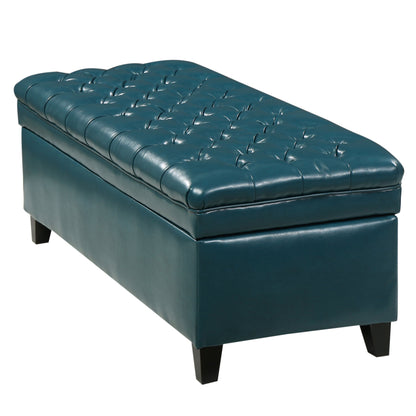 Juliana - Teal Storage Ottoman With Spacious Interior - Teal