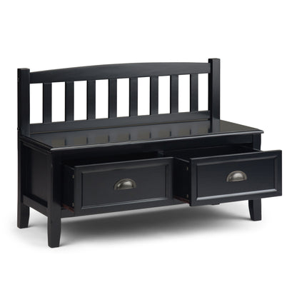 Burlington - Entryway Storage Bench With Drawers - Black