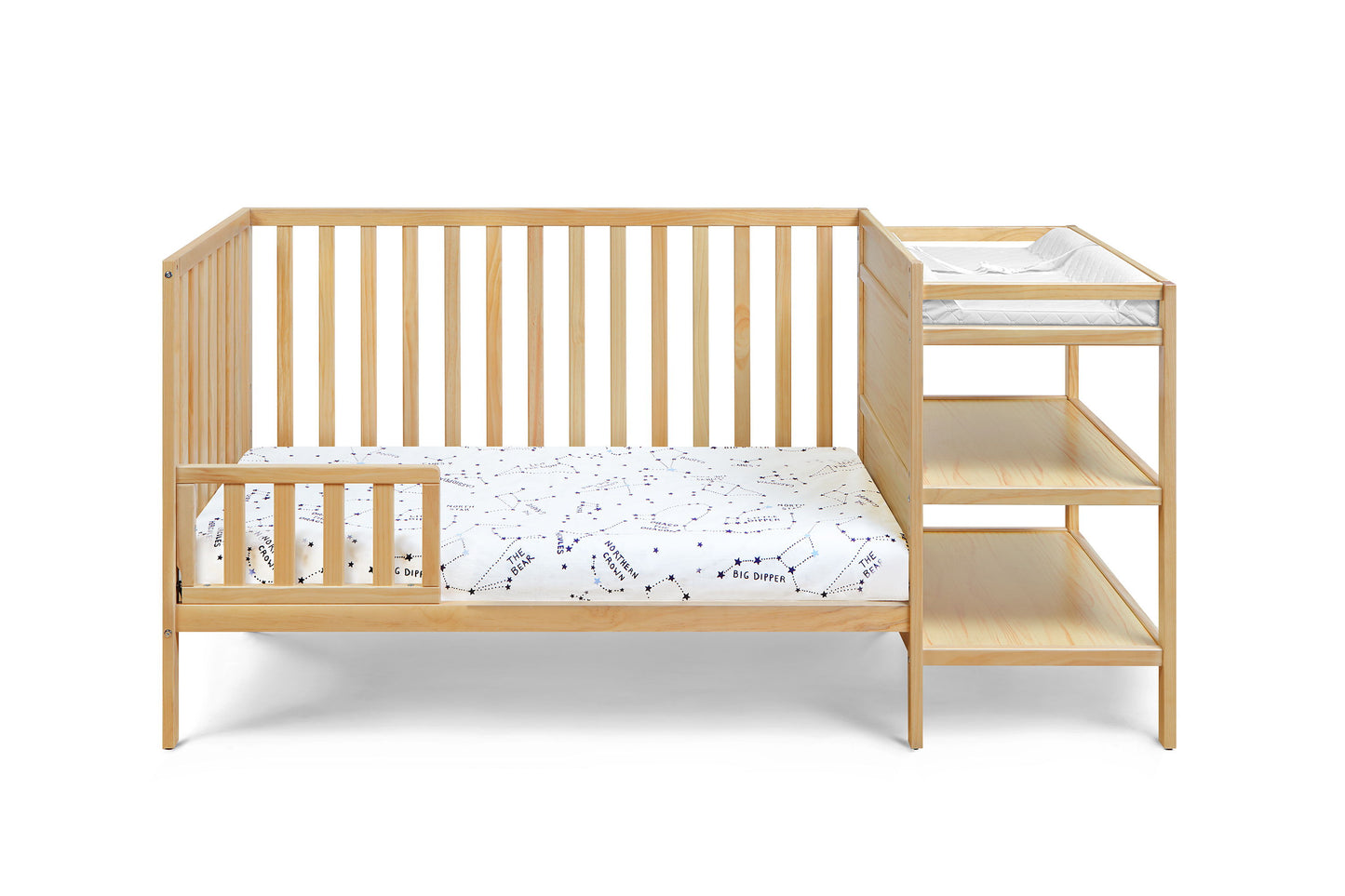 Palmer - 3 In 1 Convertible Crib, Changer Combo - Natural