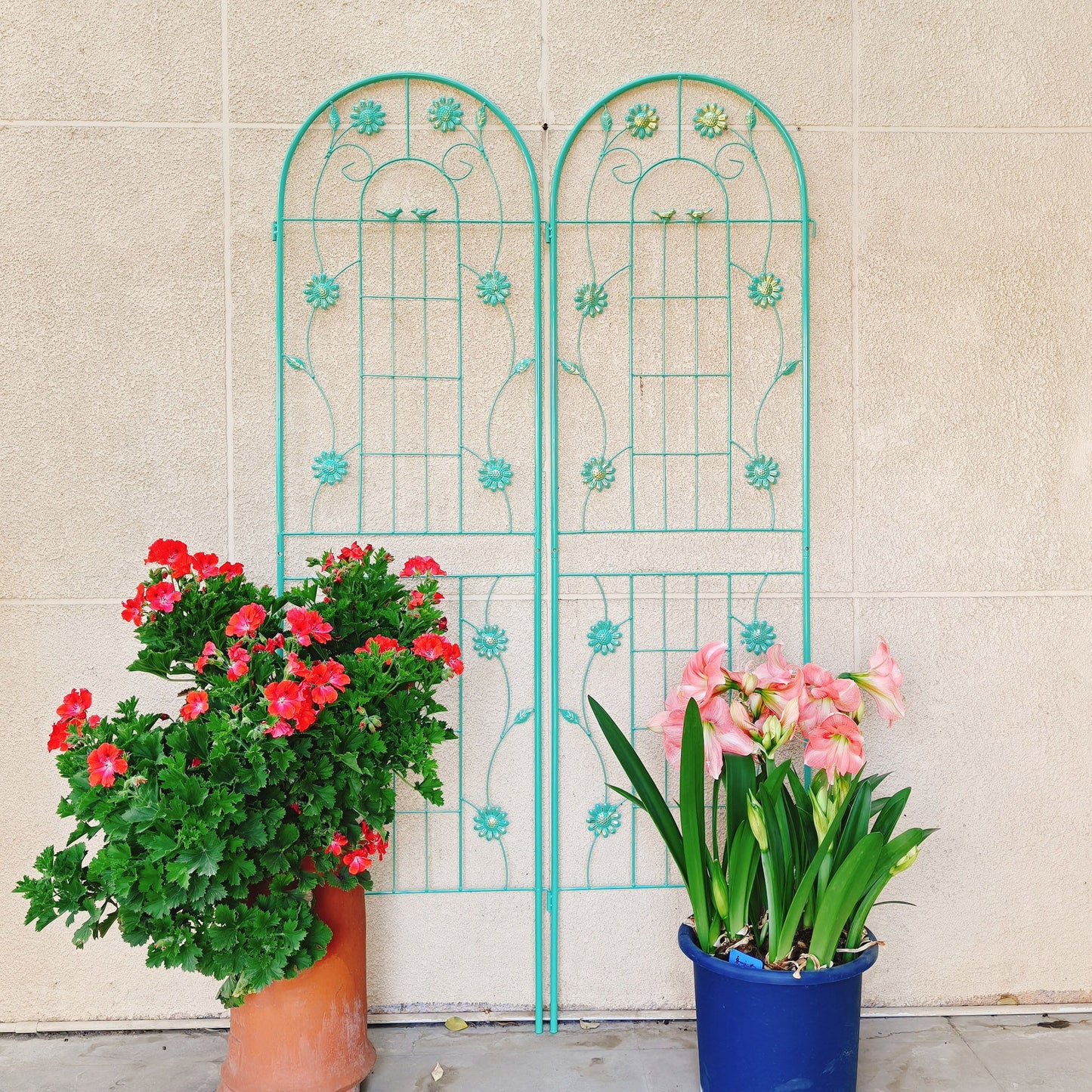 4 Pack Metal Garden Trellis Rustproof Trellis For Climbing Plants Outdoor Flower Support - Green