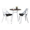 Clara Charlotte - 3 Piece Round Dinette Set With Rounded Top - White / Charcoal