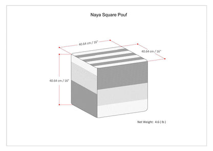 Naya - Cube Pouf - Blue Melange