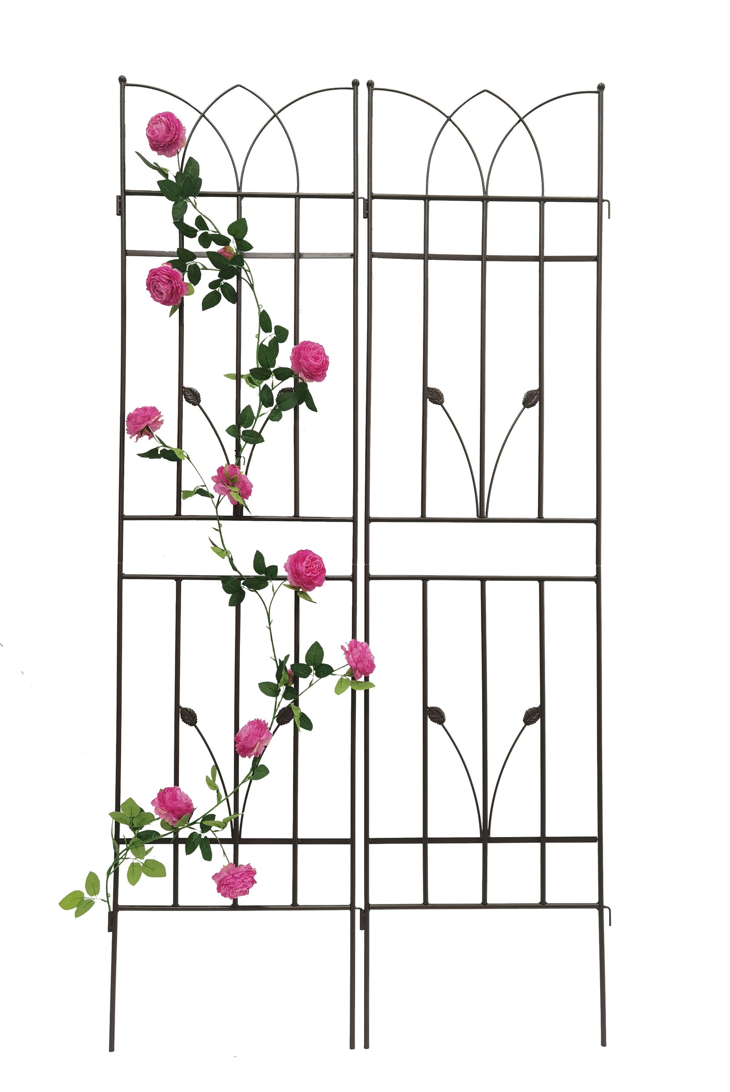 2 Pack Metal Garden Trellis Rustproof Trellis For Climbing Plants Outdoor Flower Support - Brown