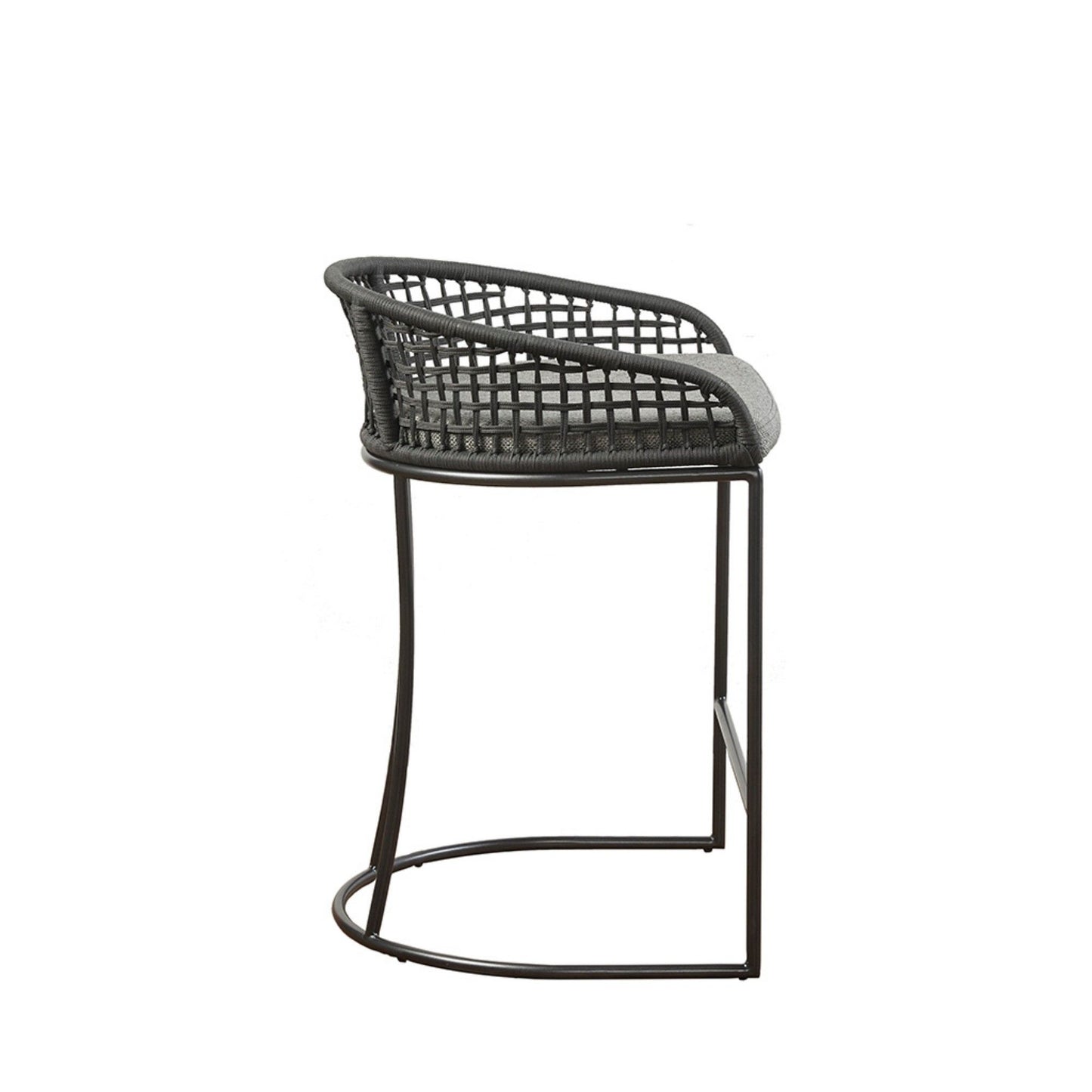 Coastal Design Woven Counter Stool - Dark Gray
