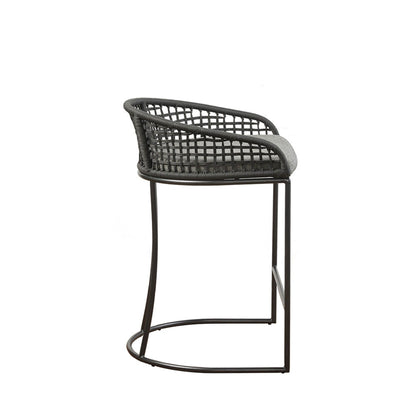Coastal Design Woven Counter Stool - Dark Gray