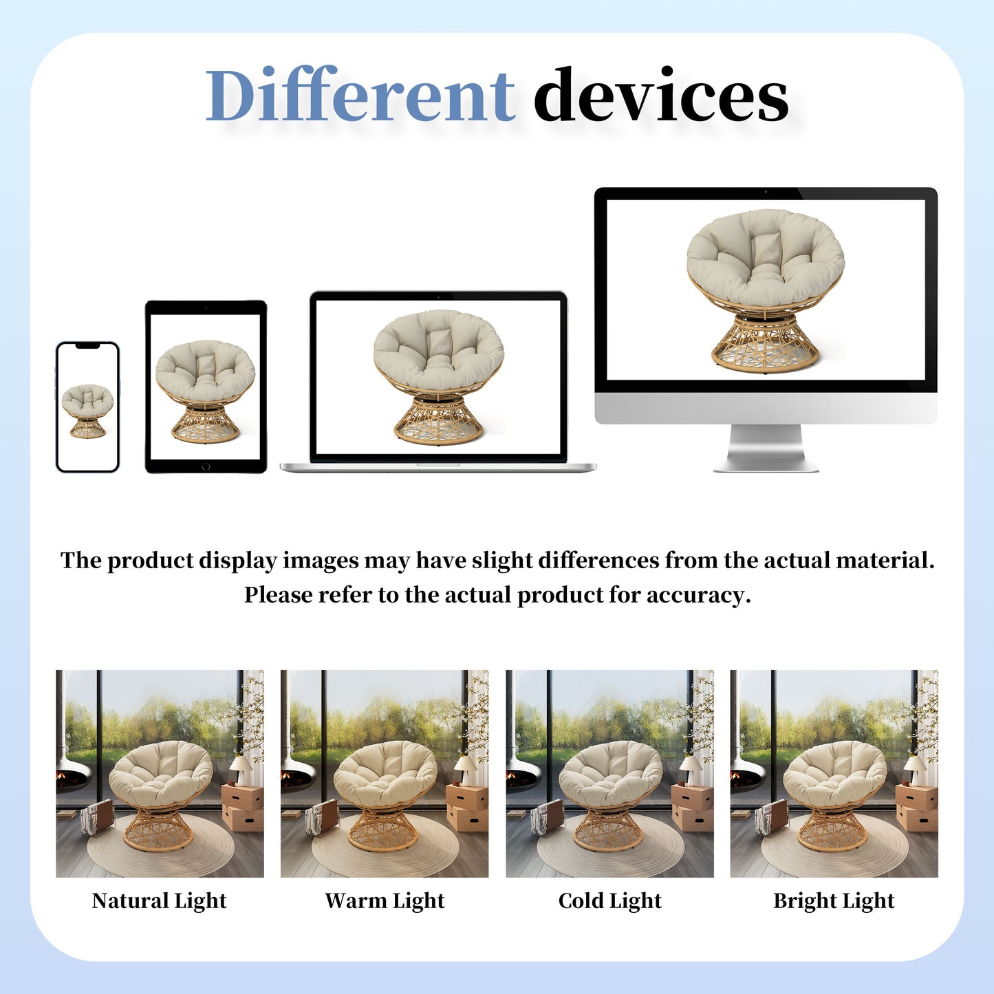 Ergonomic Wicker Chair With Cloud Thick Density Cushion, 3 Proof Cover High Capacity Iron Frame Fluid 360ÔøΩÔøΩÔøΩÔøΩÔøΩÔøΩÔøΩÔøΩÔøΩÔøΩÔøΩÔøΩÔøΩÔøΩÔøΩ Swivel - Beige / Natural