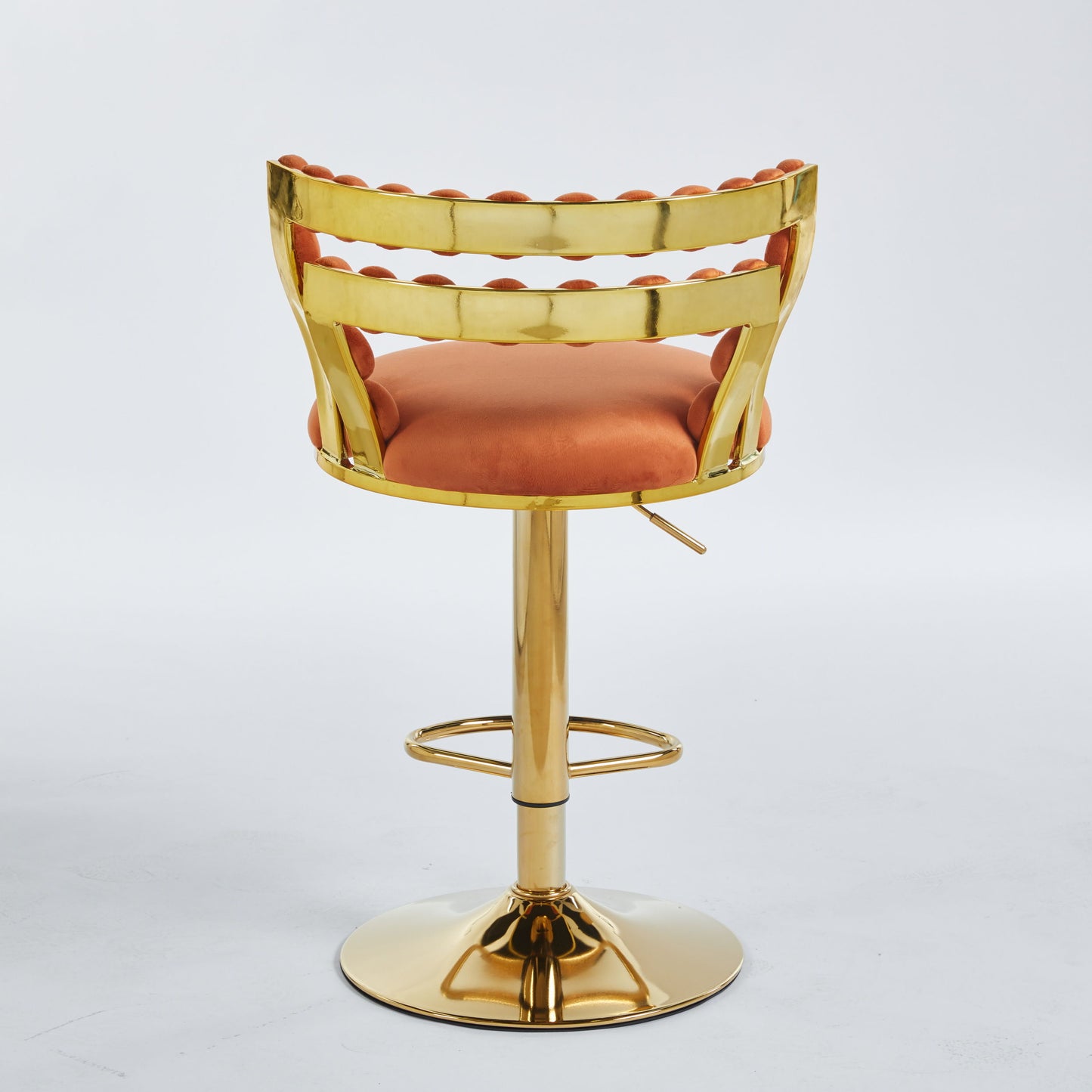 Modern Bar Chair With Iron Tube Legs, Soft Cushions And Comfortable Backrest, Suitable For Dining Room, Living Room, Cafe, Hairball Back, Bar Stool (Set of 2) - Golden