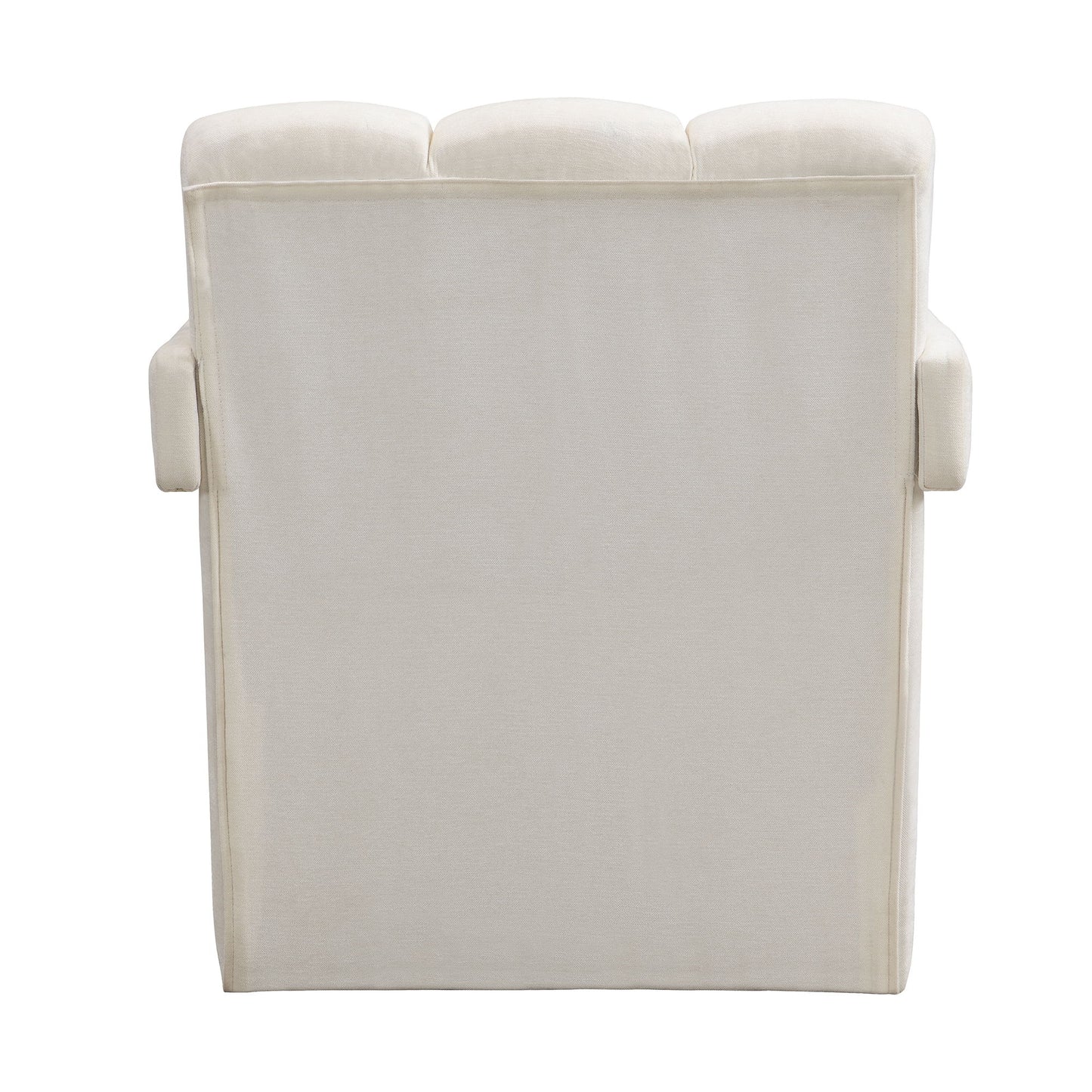 Modern Minimalist Leisure Armchair With L Shaped Armrests For Living Room - White