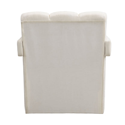 Modern Minimalist Leisure Armchair With L Shaped Armrests For Living Room - White