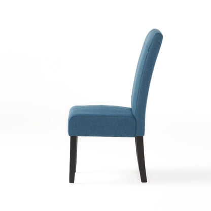 Pertica - Dining Chair, Upholstered Armless Chairs (Set of 2) - Blue