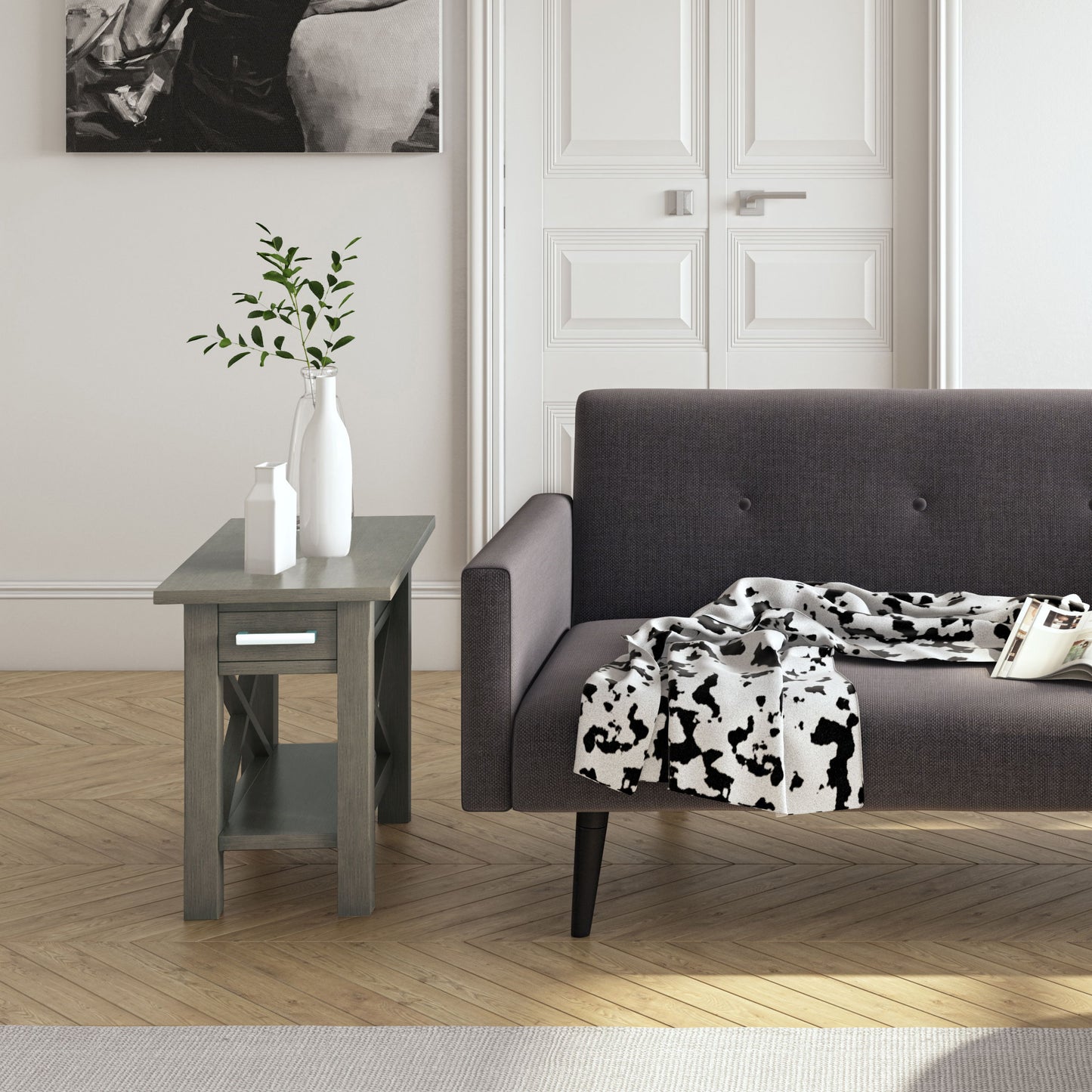 Kitchener - Narrow Side Table - Farmhouse Gray
