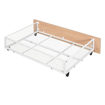 Full Over Twin & Twin Bunk Bed, Triple Bunk Bed With Drawers And Guardrails - White