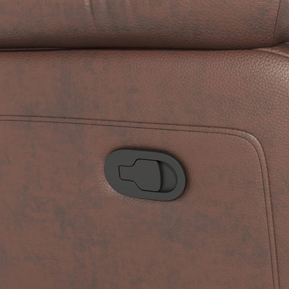 Genuine Leather Non-Power Reclining Sofa With Drop Down Table, Stainless Steel Cupholders And Magazine Bag - Brown