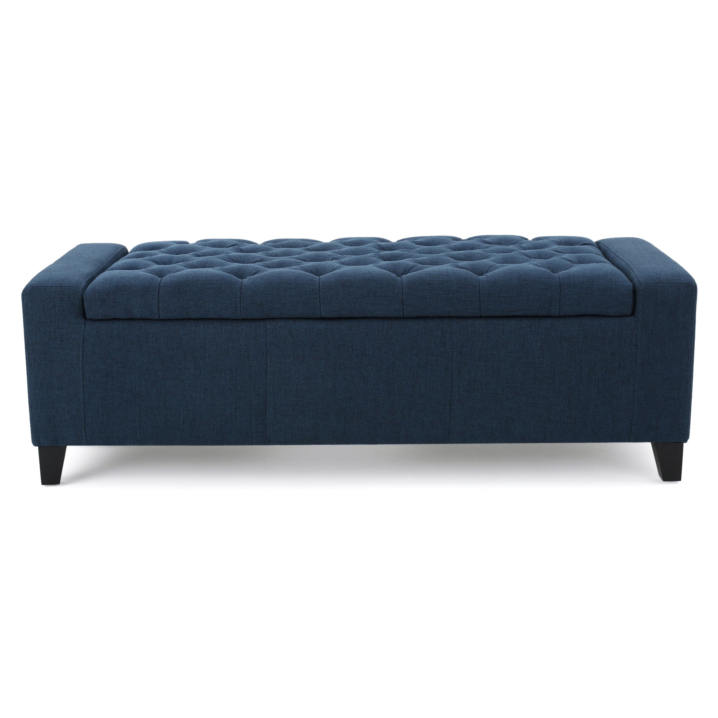Guernsey - Ottoman Fabric Storage With Tufted Top - Navy Blue