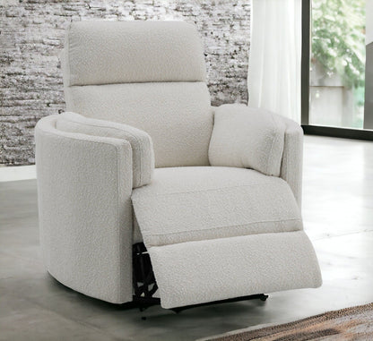Sagen - Boucle Glider Recliner With Swivel - Beige