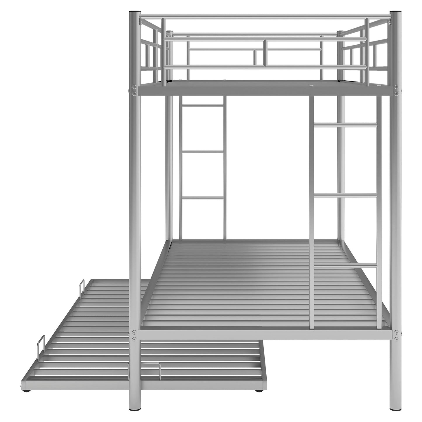 Twin Over Twin Bunk Bed With Trundle - Silver