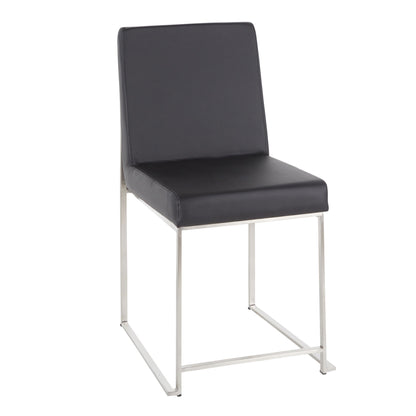 Fuji - Contemporary, High Back Dining Chair (Set of 2) - Black