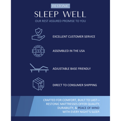 Comfort Care - 14" King Size Hybrid Mattress, Medium Comfort - Gray / Blue