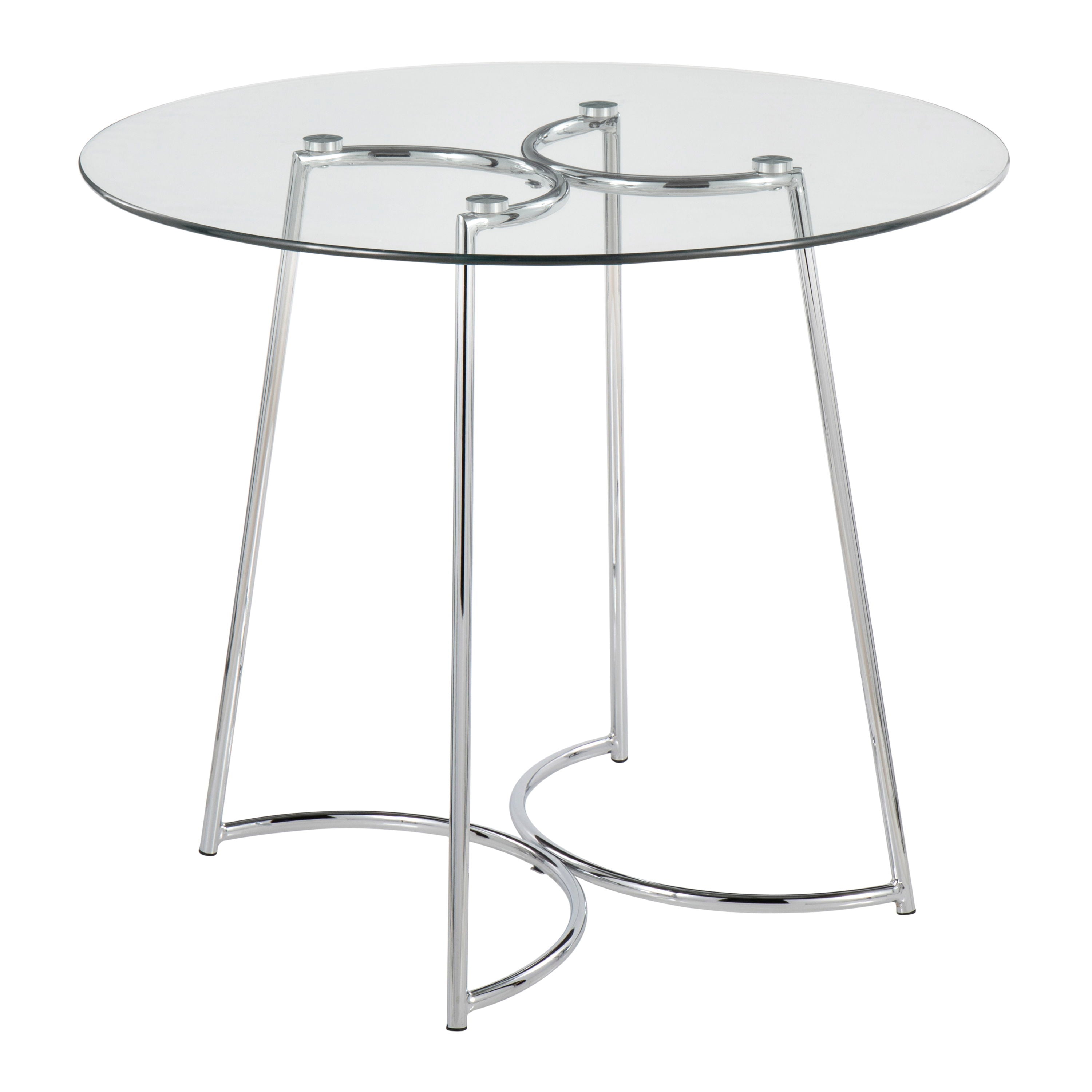 Cece - Contemporary Dinette Table - Chrome / Clear