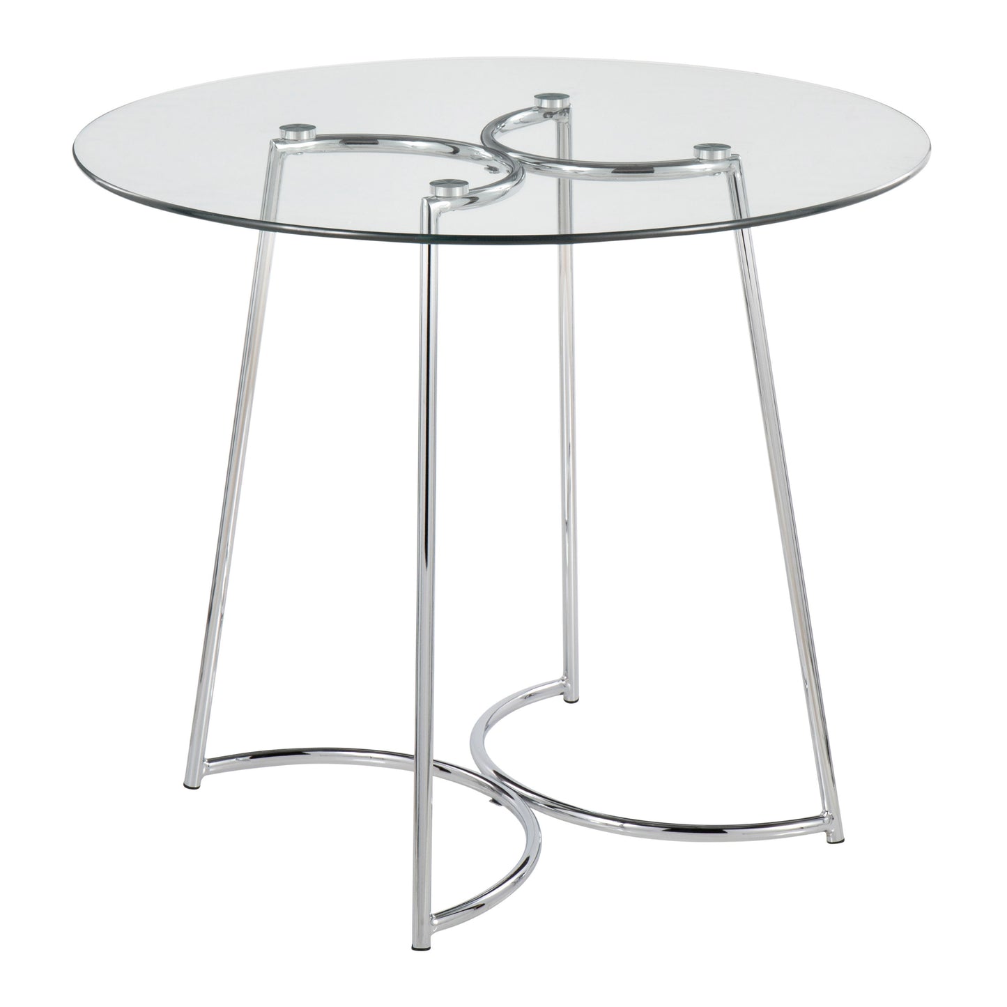 Cece - Contemporary Dinette Table - Chrome / Clear