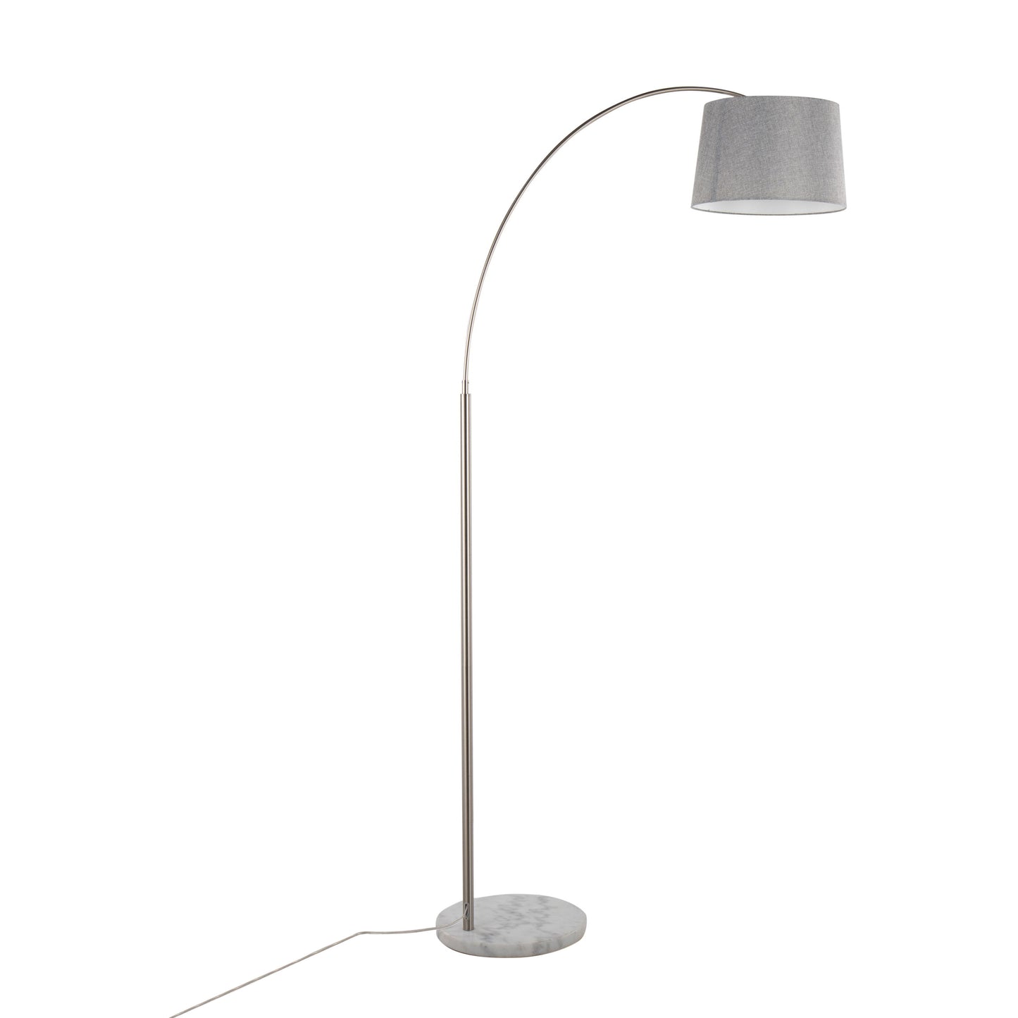 March - Contemporary Floor Lamp - Nickel / Gray